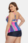 Plus Size Printed Crisscross Cutout Two-Piece Swim Set