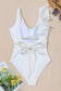 Ruffled V-Neck Wide Strap One-Piece Swimwear