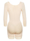 Full Size Zip Up Lace Detail Long Sleeve Shapewear