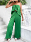 Strapless Top and Wide Leg Pants Set