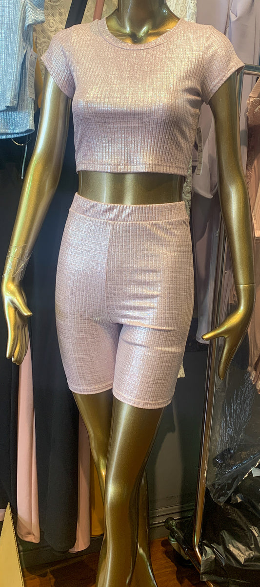 Pearl Pink Biker Set